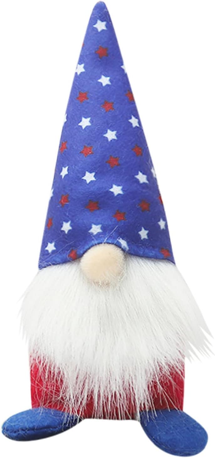 BILIKEYU Gift Gnome Pendant Veterans Faceless Doll Patriotic American Independence Goblin Day Day Decoration Desktop Ornament Independence Day Decor (A, One Size)